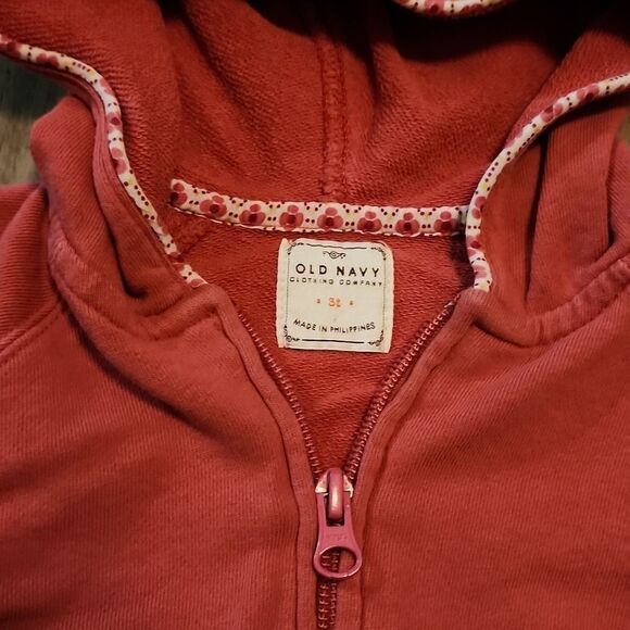 𝅺old NAVY Rose Zip Up Hoodie with Pockets - Picture 3 of 3